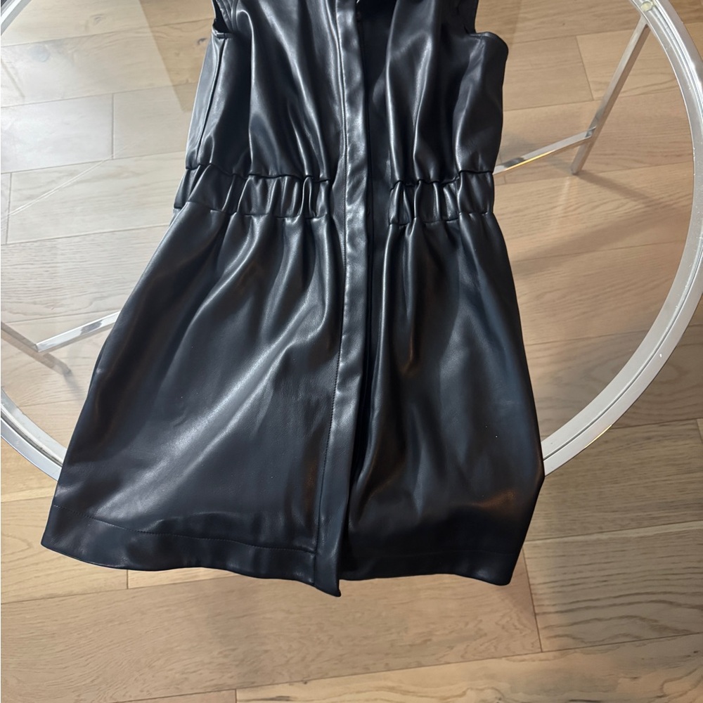 Black Faux Leather Dress